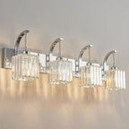 Crystal Vanity Lights 4-Light Chrome Bathroom Vanity Lights Modern Crystal by FDPBY