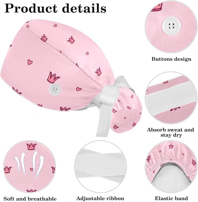 Women's Working Caps with Scrunchies Tarot Pattern Background Lace-Up Hat - Image 4