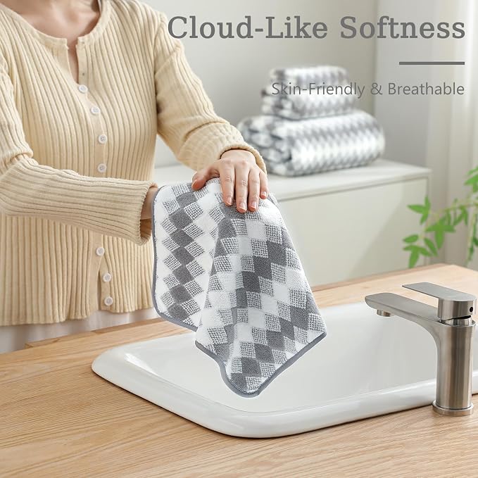 8 Piece Bathroom Towel Set Gray |2 Oversized Large Bath Towels Sheet, 2 Hand - Image 8