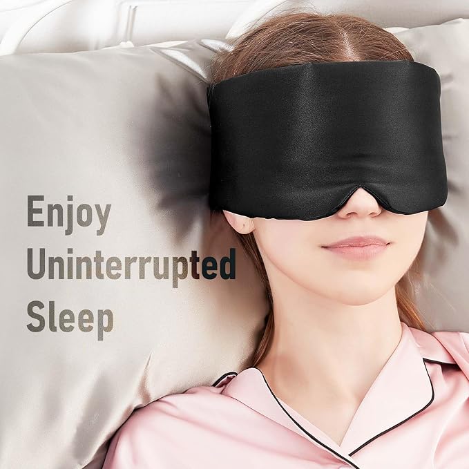 Nature Silk Sleeping Mask Soft Featherweight Eye Mask Large Wrap-Around - Image 6