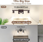 3-Light Bathroom Light Fixtures, Classic Wall Light Fixture - Image 6