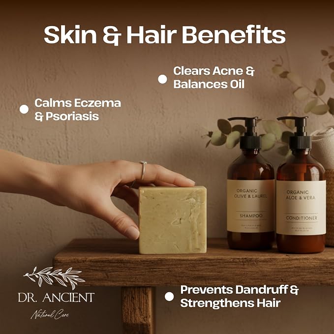 Dr.Ancient Aleppo Laurel Soap Bar, Organic Soap Bars Handcrafted the - Image 2