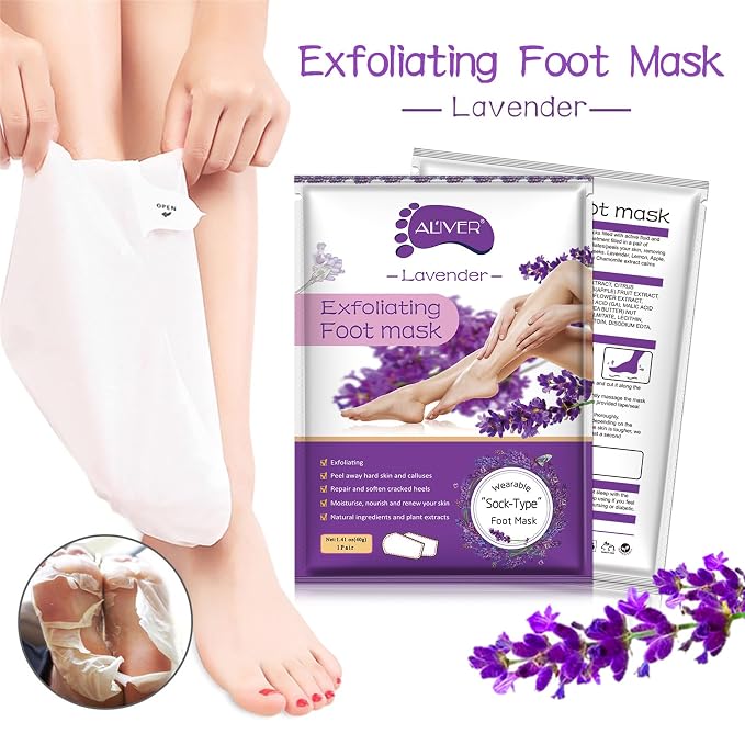 ALIVER Foot Peel Mask 3 Pack, Exfoliator Peel Off Calluses Dead Skin Callus - Image 6