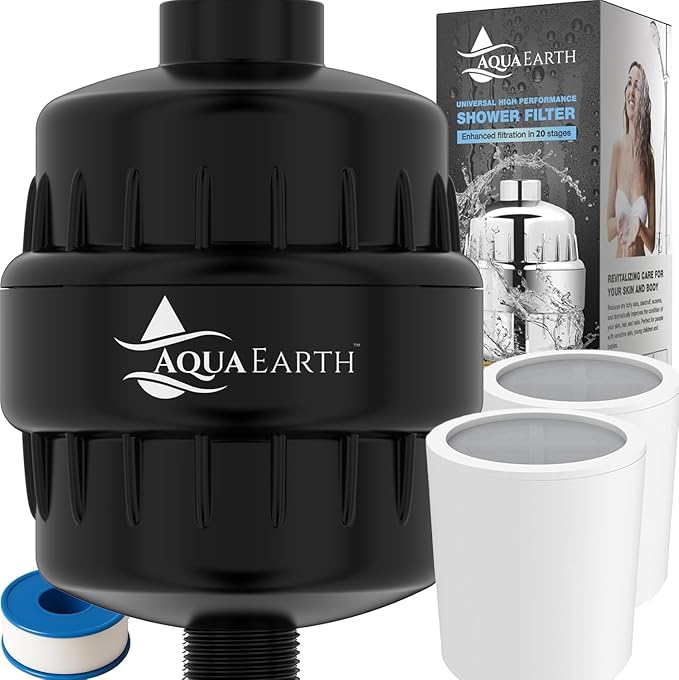 Aqua Earth Shower Head Filter For Hard Water 20 Stages to Remove Chlorine by FindYourAquaEarth
