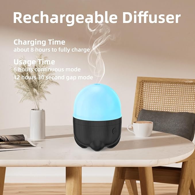SEEDSEEL 150ML Cordless Essential Oil Diffuser, Rechargeable Battery Powered - Image 2