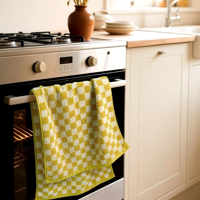 Jacquotha 4 Pcs Hand Towels for Bathroom Checkered, Cotton Soft Absorbent Cute - Image 2