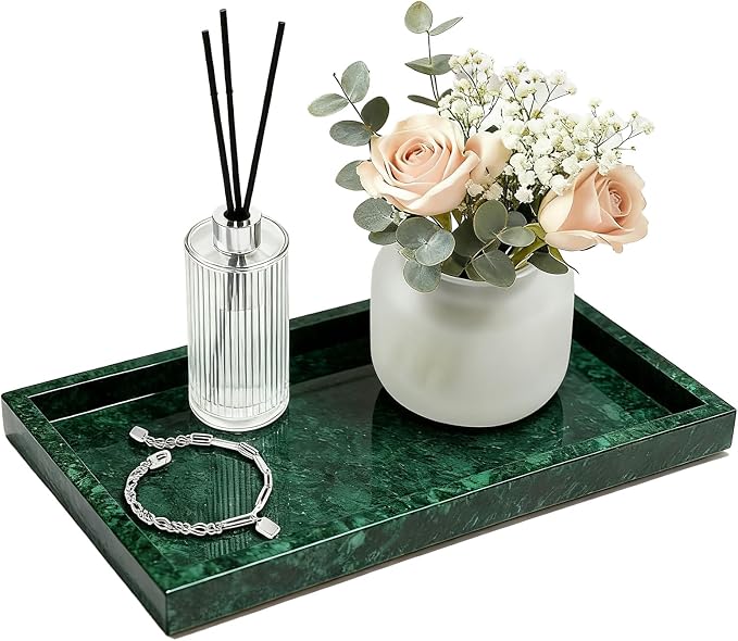 Pure Natural Marble Tray for Bathroom, Sink. Cosmetics, toiletries, etc. can be by Unknown