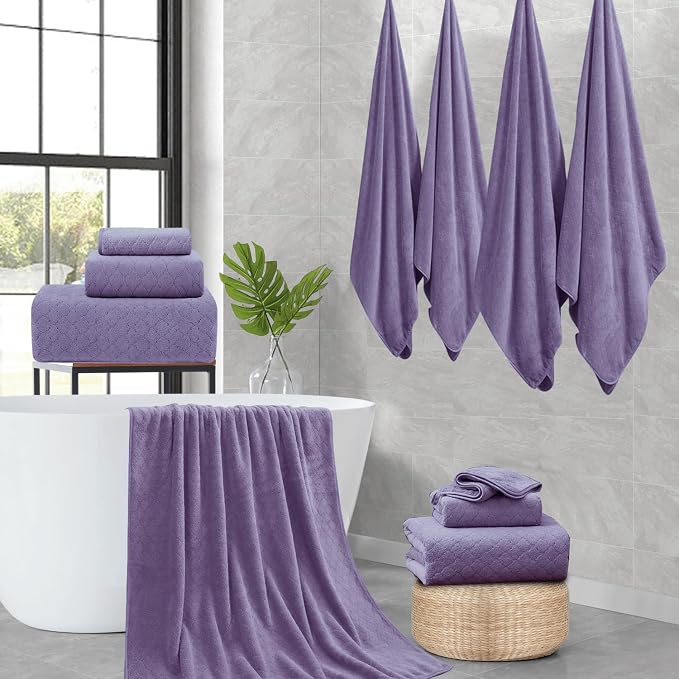 8-Piece Bath Towels Set, 2 Oversized Large Bath Towel Sheet, 2 Hand Towels and - Image 6