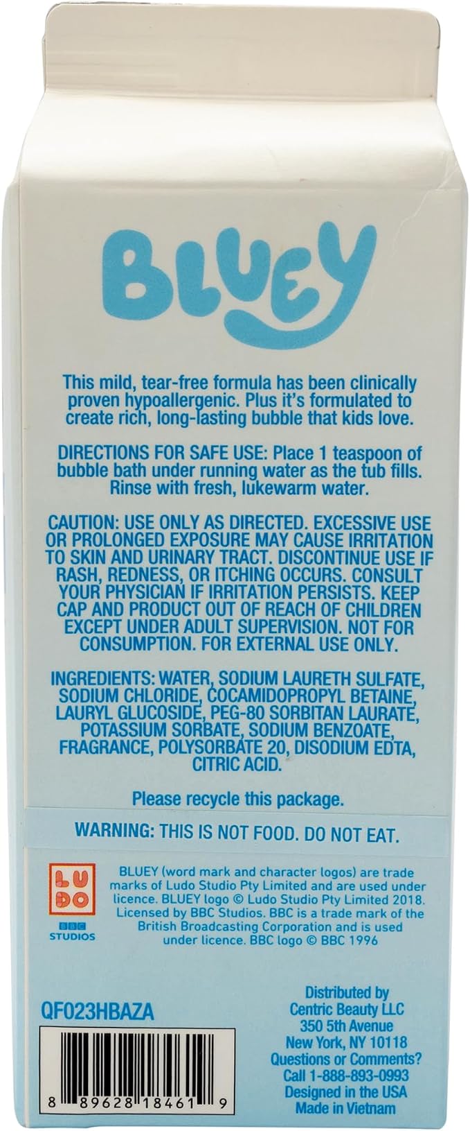 Bluey Bubble Bath for Toddlers and Kids 3+, Fresh Berry Scent, Tear Free | Dye - Image 2