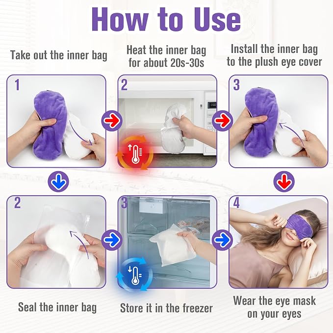 BeHoomi Heated Eye Mask, Weighted Sleep Mask Warm Compress - Image 6