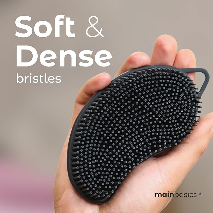 MainBasics Silicone Body Scrubber Dual-Sided Shower Loofah and Massaging Nodes - Image 3