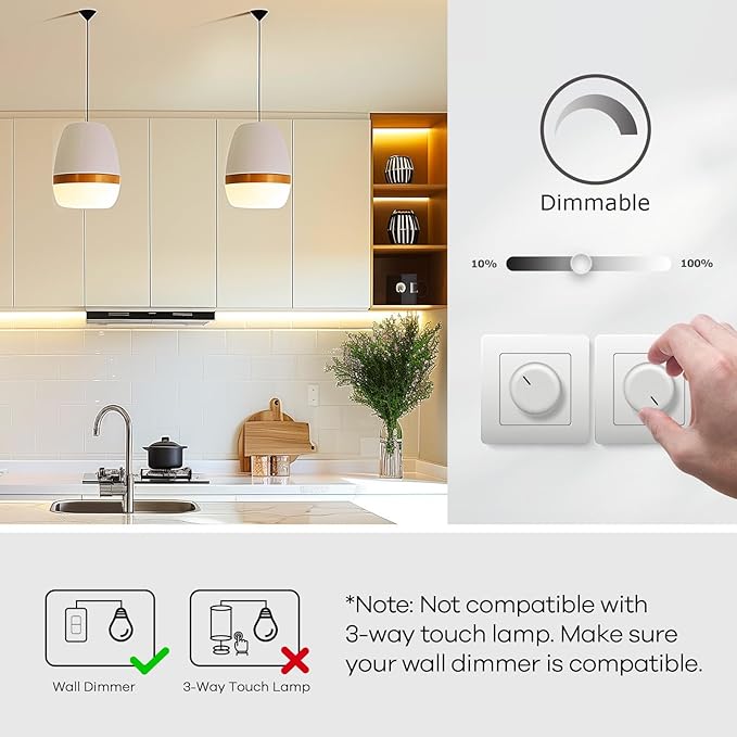 Linkind A19 LED Light Bulbs, 60W Equivalent Dimmable Light Bulbs, 4000K Cool - Image 3