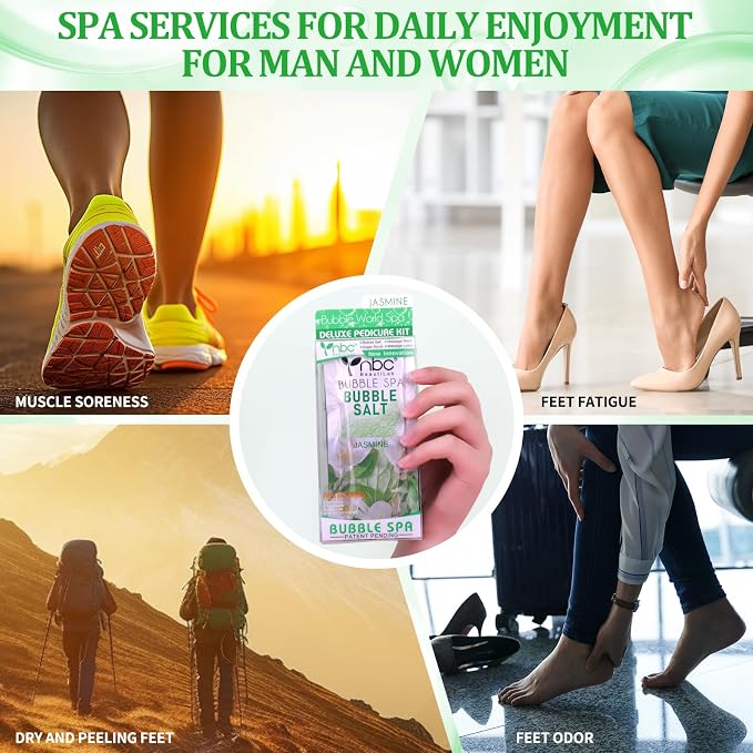 Pedicure Kit Foot Soak Set: Bubble Salt, Sugar Scrub, Massage Mask, Massage - Image 7