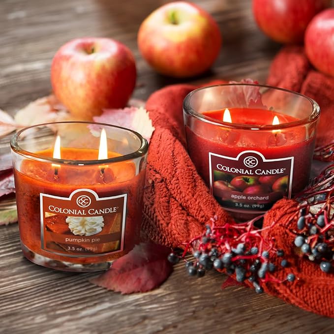 Colonial Candle Pumpkin Pie Scented Jar Candle, 2 Wick, 3.5 oz, Mottled Wax - Image 6