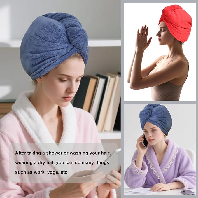 Microfiber Hair Drying Towel Wrap - Image 4