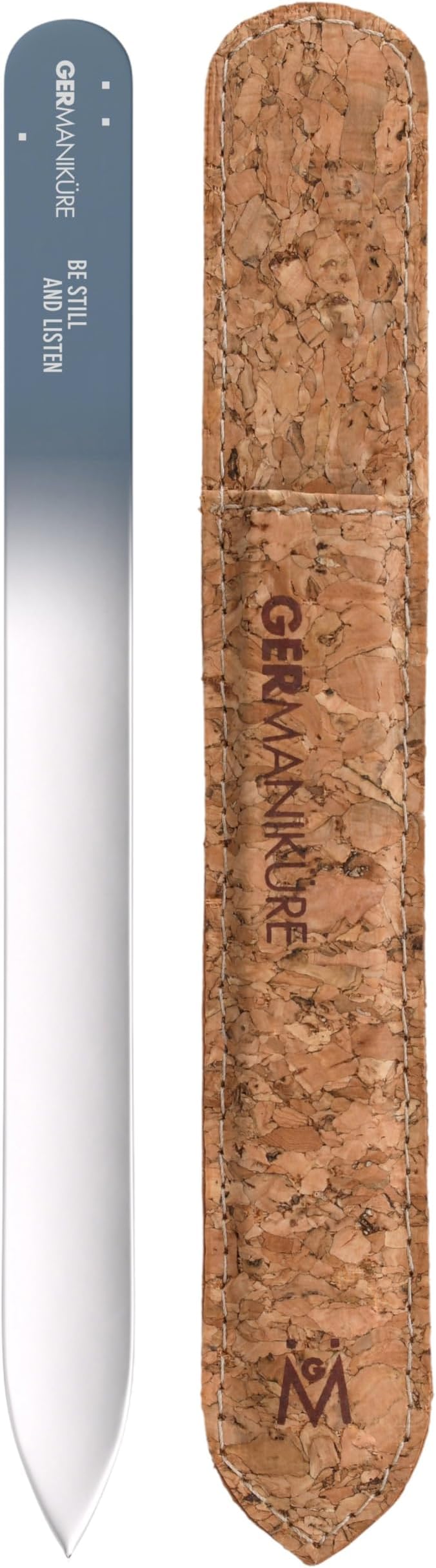 GERMANIKURE Glass Nail File in Cork Sleeve by GERMANIKURE