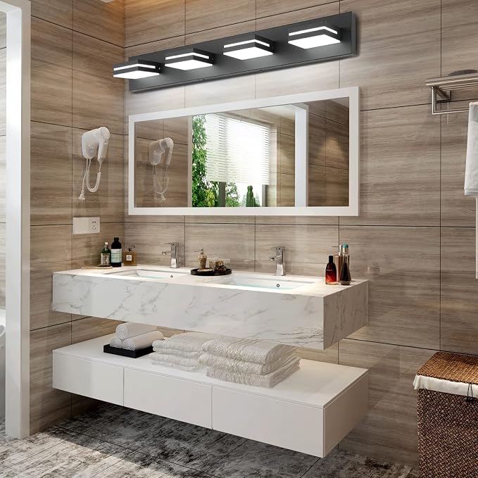 SineRise LED Modern Bathroom Vanity Light Fixtures, Matte Black Modern Acrylic - Image 6
