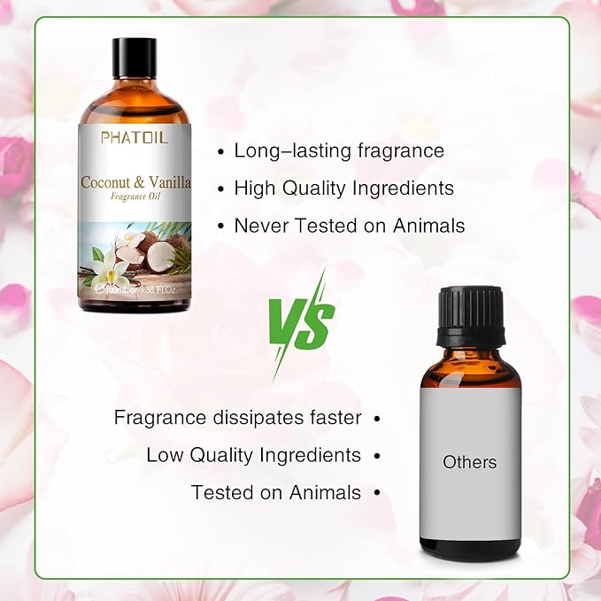 PHATOIL 3.38FL.OZ Coconut & Vanilla Fragrance Oils - Image 4