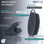 Avilana Silver Edition Body Scrubber and Face Brush Set - Image 4