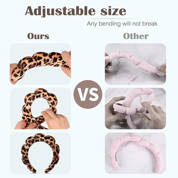 Ztomine Spa Headbands for Washing Face or Facial, Terry Cloth Headband Wash - Image 4