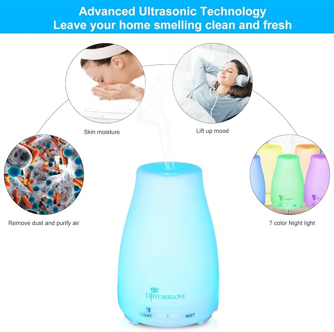 Diffuserlove 2 Pack 200ml Essential Oil Diffuser Ultrasonic Aromatherapy - Image 3