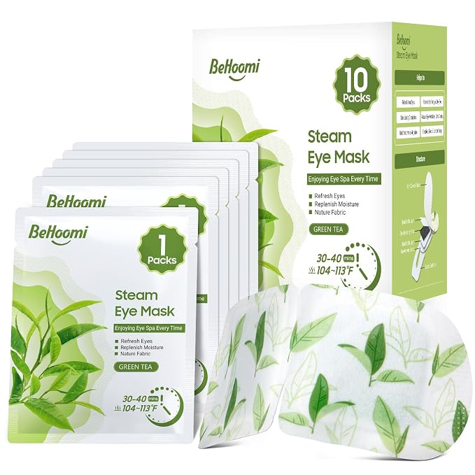 BeHoomi Steam Eye Mask, Self Heating Disposable SPA Warm Compress by BeHoomi