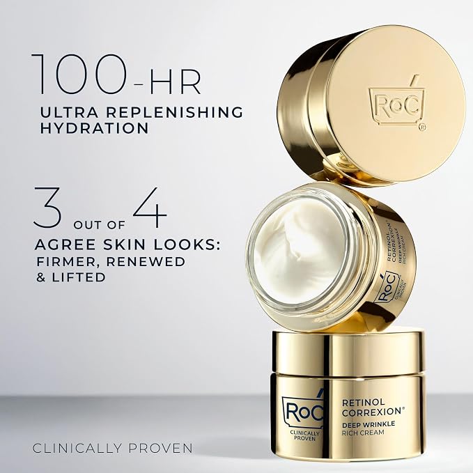 RoC Deep Wrinkle Rich Cream, Fragrance Free, Daily Anti-Aging Firming Cream - Image 3