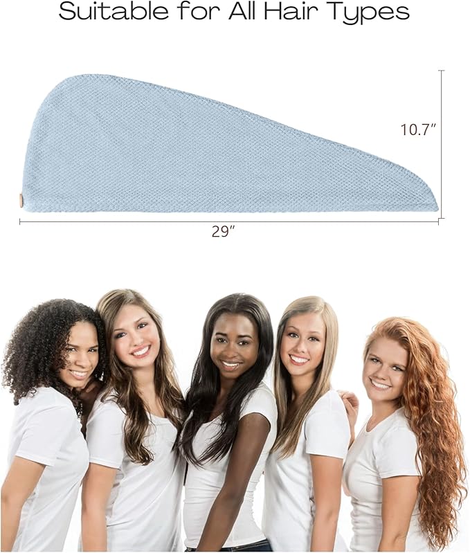 ROLSHOL Extra Large 4 Pack Microfiber Hair Towel Wrap - Image 2
