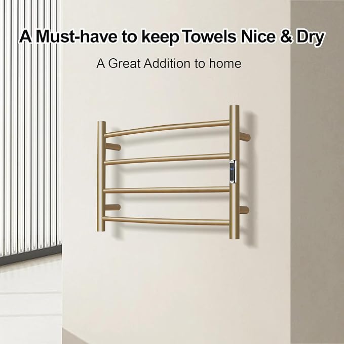 Towel Warmer Bathroom Wall Mounted Drying Rack Plug-in Electric Heated Towel - Image 4