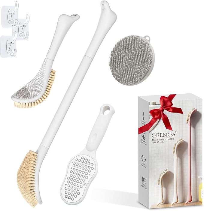 Foot Brush/Foot File/Silicone Body Scrubber Set, 3-in-1 Foot Scrubber by GEENOA