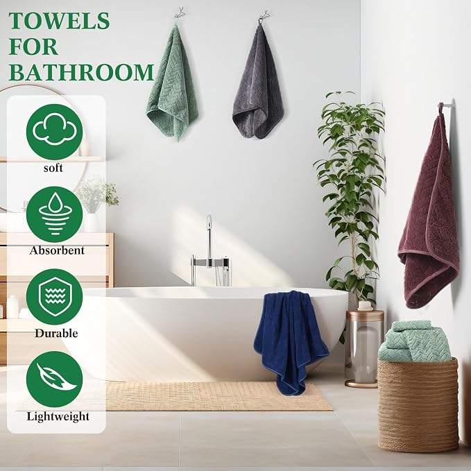 Mixweer 16 Pieces Bath Towels Sets Quick Dry Towel Set - Image 6