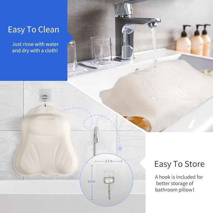 Goowin Bath Pillows for Tub, New Generation Skin-Friendly Silicone Bath Pillow - Image 7