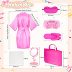 Spa Party Supplies for Girls, 6 Satin Robes Kids Spa Birthday Sleepover - Image 5