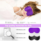 Kids Sleep Mask Eye Cover, 100% Real Natural Pure Silk Eye Mask - Image 2