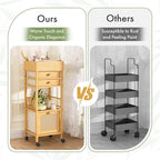 Amazer Bamboo Makeup Organizer Cart - Image 6