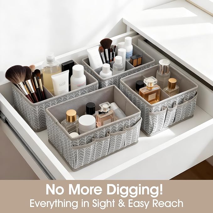 VERONLY Cosmetic Storage Bins Makeup Organizer, Adjustable Multifunction - Image 4