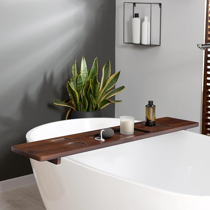 Luxury Teak Bathtub Tray for Freestanding Bath - Image 5