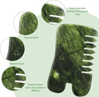 BBTO 2 Pcs Jade Comb for Scalp Massage Gua sha Comb for Head Body spa Hair - Image 3
