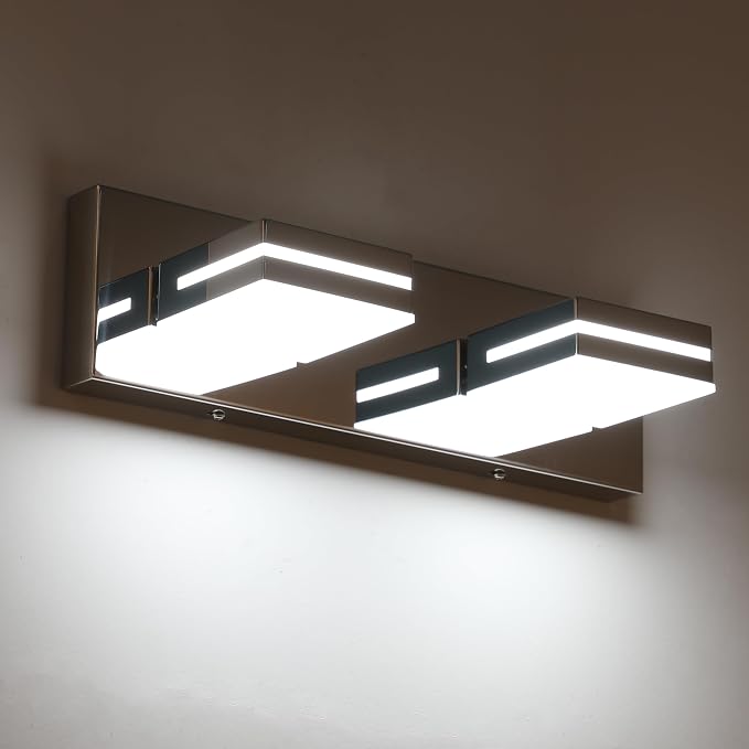 SineRise LED Modern Bathroom Vanity Light Fixtures, Chrome Modern Acrylic - Image 2