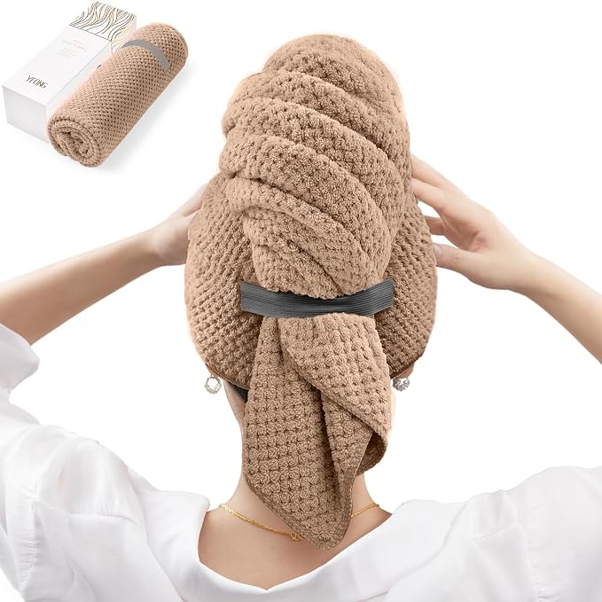 YFONG Large Hair Towel Wrap for Women, Super Absorbent Microfiber Hair Towel by YFONG