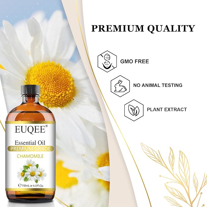 EUQEE Chamomile Essential Oil 118ml Pure Chamomile Oil Aromatherapy Essential - Image 3