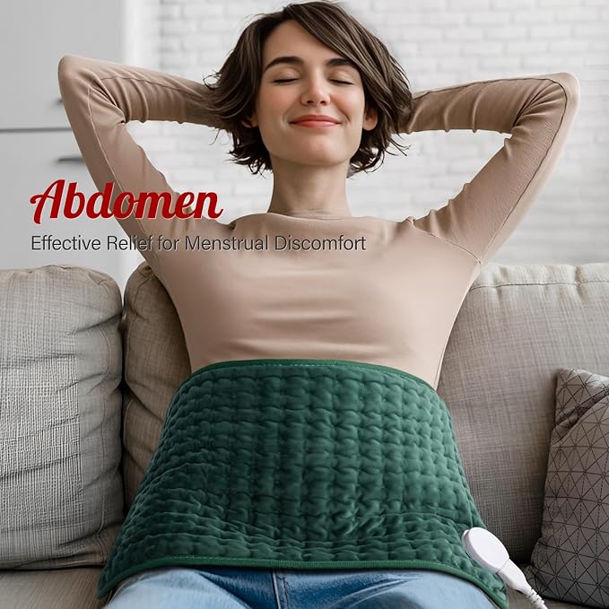 Heating Pad for Back Neck Shoulder Pain Relief and Period Cramps, Large Heating - Image 3