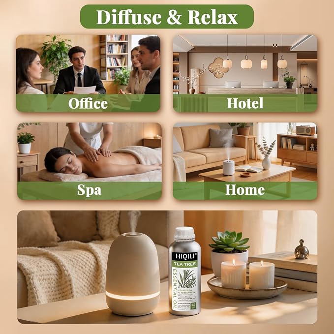 HIQILI Tea Tree Oil 32 Fl Oz, for Skin, Soap Making, Includes Four Portable - Image 3