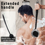 2 Pack Back Scrubber for Shower, 17in Lengthen Long Handle Body Brush, Double - Image 4