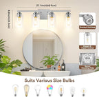 VerRon 4-Light Bathroom Light Fixtures, Classic Wall Light Fixture - Image 8