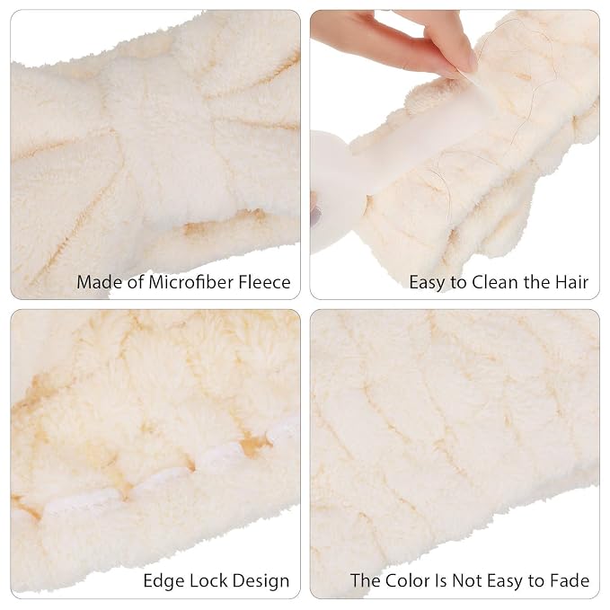 3 Pieces Wash Face Headband Makeup Spa Headband Towel Terry Hair Bands - Image 4