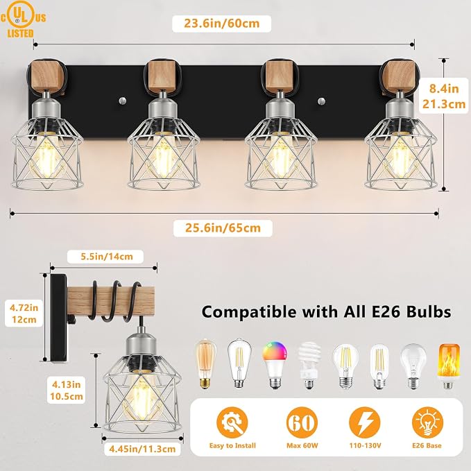 FadimiKoo Farmhouse Vanity Light - Image 2
