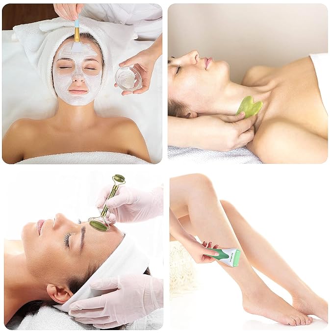 Charmonic 6 in 1 Ice Roller & Jade Roller and Gua Sha Set, Facial Massage Kits - Image 4