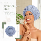 Reusable Shower Cap for Women, Large Waterproof Shower Bonnet - Image 3