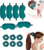 12Pcs Silk Sleep Masks Satin Eye Mask Silky Eyes Cover Blindfold Eyeshade Hair by WJingYiJia